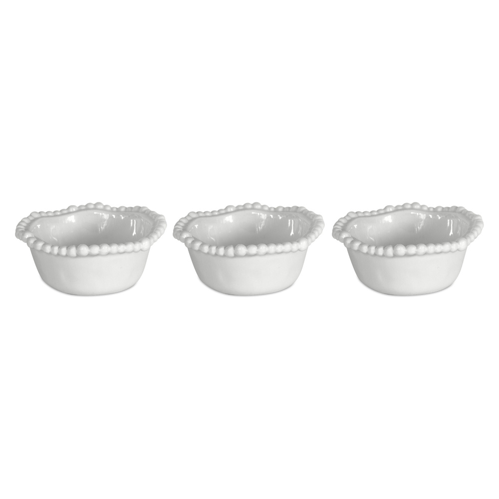 Baci Milano Joke Table Kitchen Melamin 3'lü Küçük Kase Beyaz görseli 7