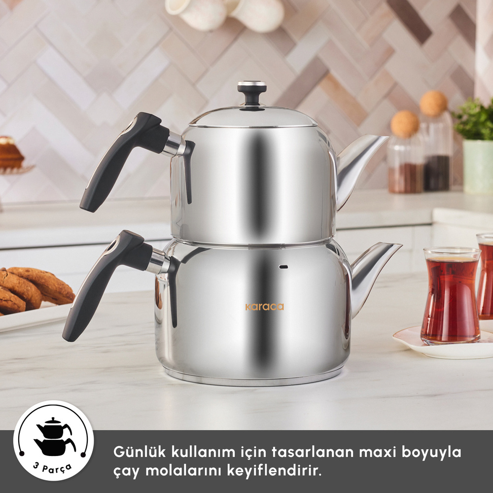 Karaca Asiye Maxi Çaydanlık Takımı Siyah görseli 6