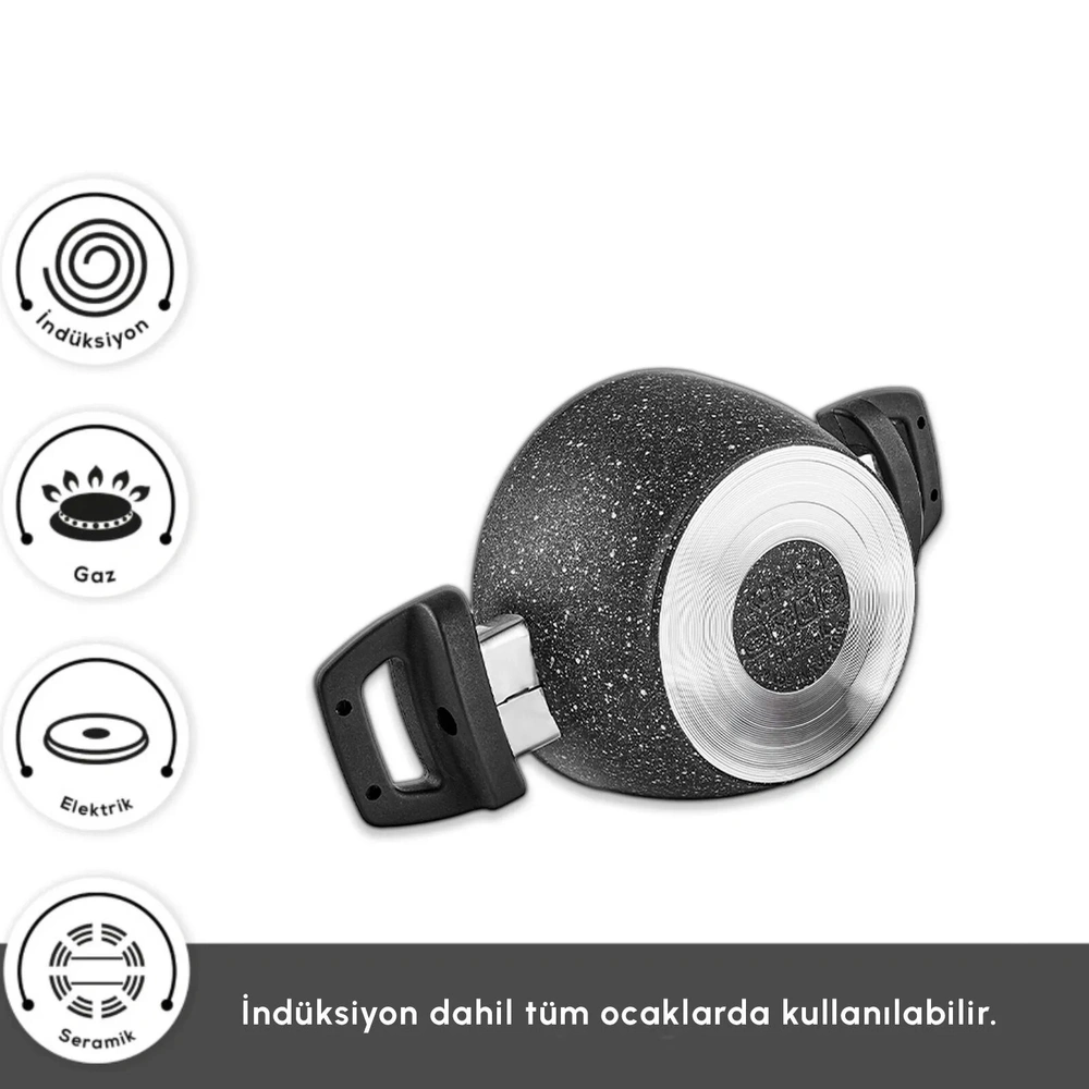 Karaca Biogranit Blue Stone Mini 5 Parça Tencere Seti görseli 3