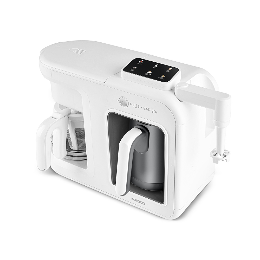 Karaca Hatır Plus Barista 6 in 1 Latte Cappuccino ve Közde Türk Kahve Makinesi Matte White görseli 4