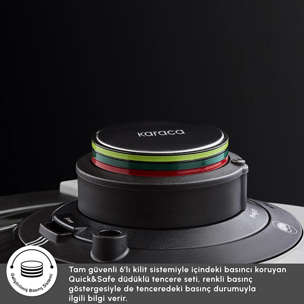 Karaca Quick And Safe İndüksiyon Tabanlı Düdüklü Tencere 7 Lt görseli 10