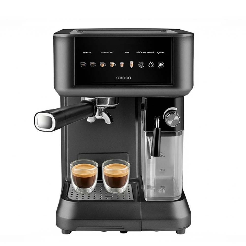 Karaca MyCaffe Barista S10 Entegre Süt Hazneli, Espresso, Latte ve Cappuccino Makinesi Matte Black görseli 1