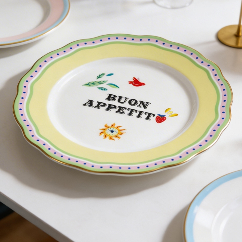 Baci Milano Mamma Mia Buon Appetit Yazılı Servis Tabağı 28 cm görseli 3
