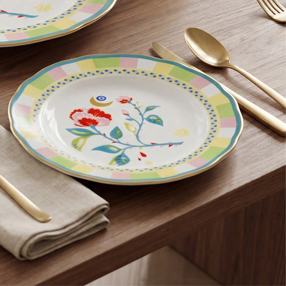 Baci Milano Mamma Mia Karanfil Desenli Pasta Tabağı 22 cm görseli 3