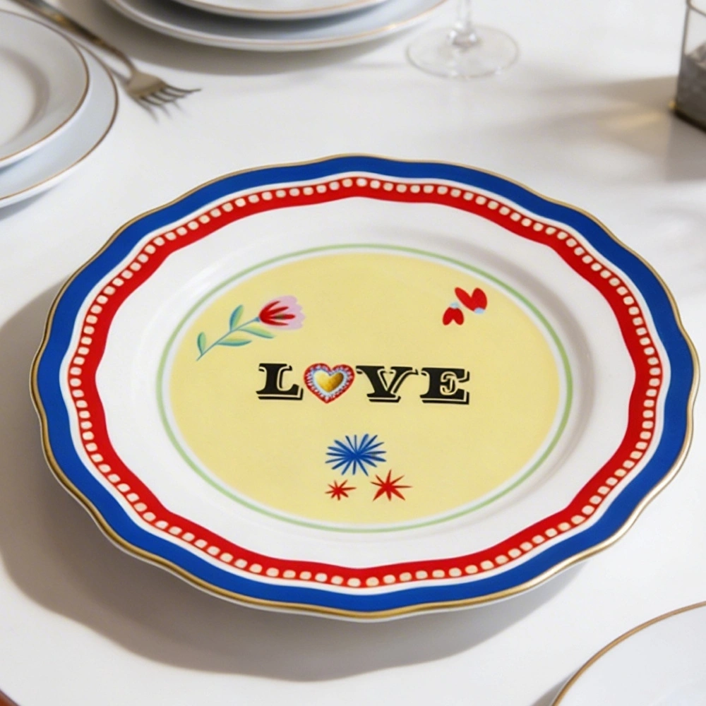 Baci Milano Mamma Mia Love Yazılı Tabak 22 cm görseli 1