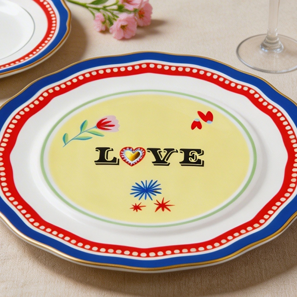 Baci Milano Mamma Mia Love Yazılı Tabak 22 cm görseli 2