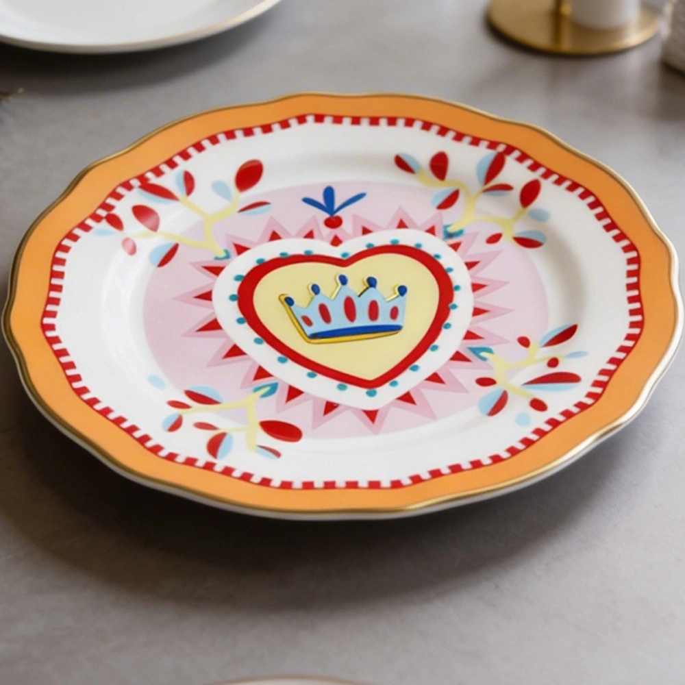 Baci Milano Mamma Mia Kalp Desenli Pasta Tabağı 16 cm görseli 1