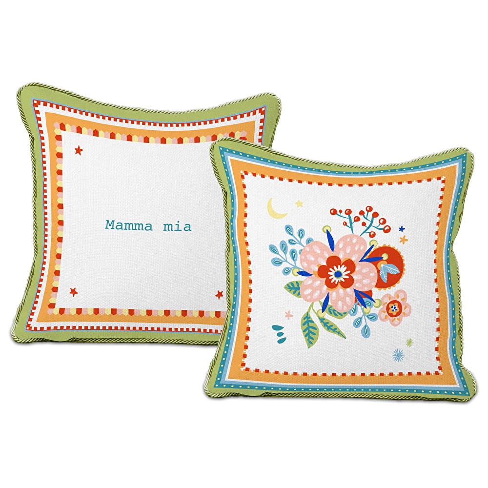 Baci Milano Mamma Mia Flower Yastık Cotton 60x60 Cm görseli 1