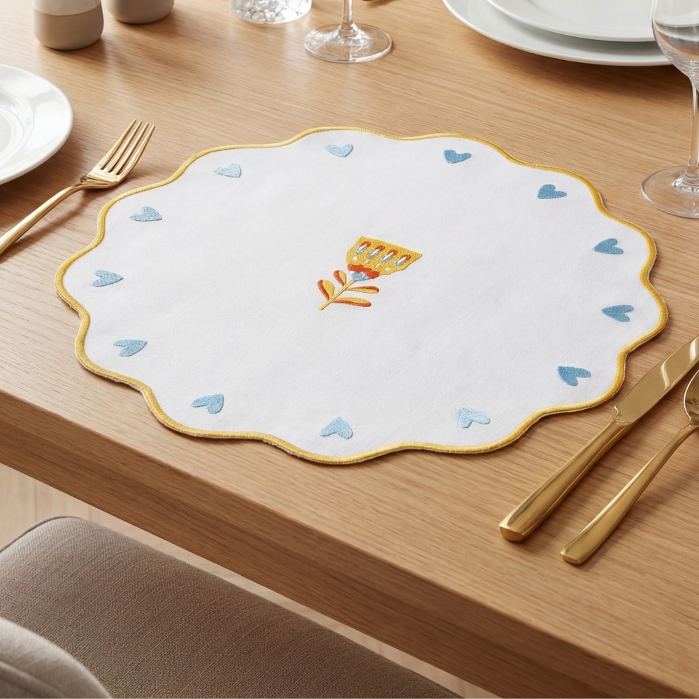 Baci Milano Mamma Mia Çiçek İşlemeli Amerikan Servisi 40 cm Sarı görseli 2