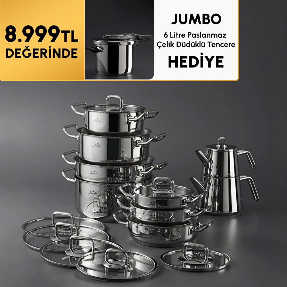 Jumbo Proshine 17 Parça İndüksiyon Tabanlı Çeyiz Seti görseli 2