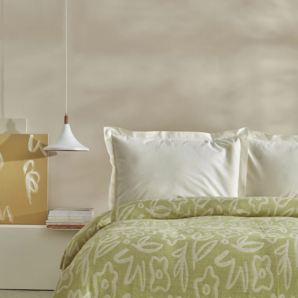 Karaca Home Bouquet Çİft Kişilik Müslin Pike Yeşil görseli 7