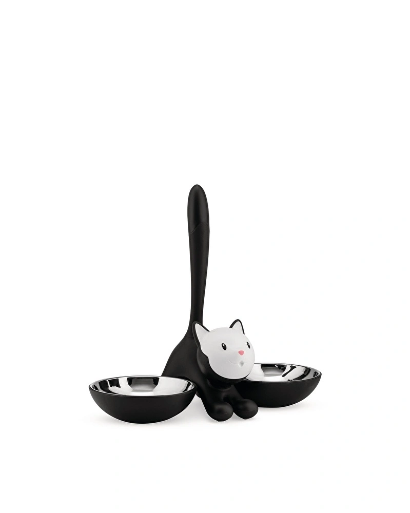 Alessi Tigrito Gri Kedi Mama Kabı 32x16x28 Cm Sh görseli 3