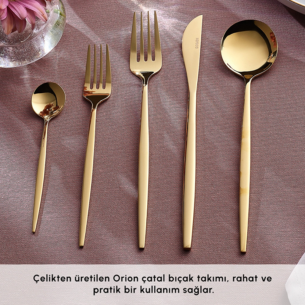 Karaca Orion Gold 6 Kişilik 30 Parça Çatal Kaşık Bıçak Takımı görseli 3