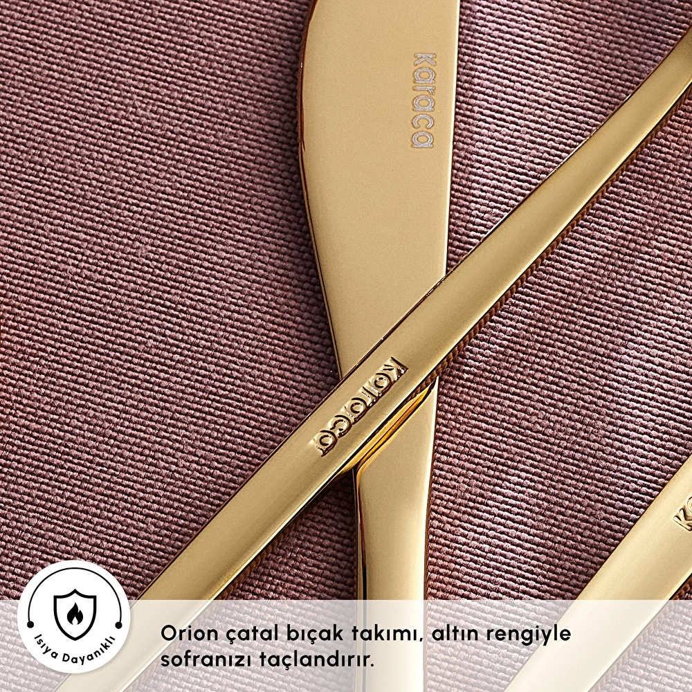 Karaca Orion Gold 6 Kişilik 30 Parça Çatal Kaşık Bıçak Takımı görseli 4