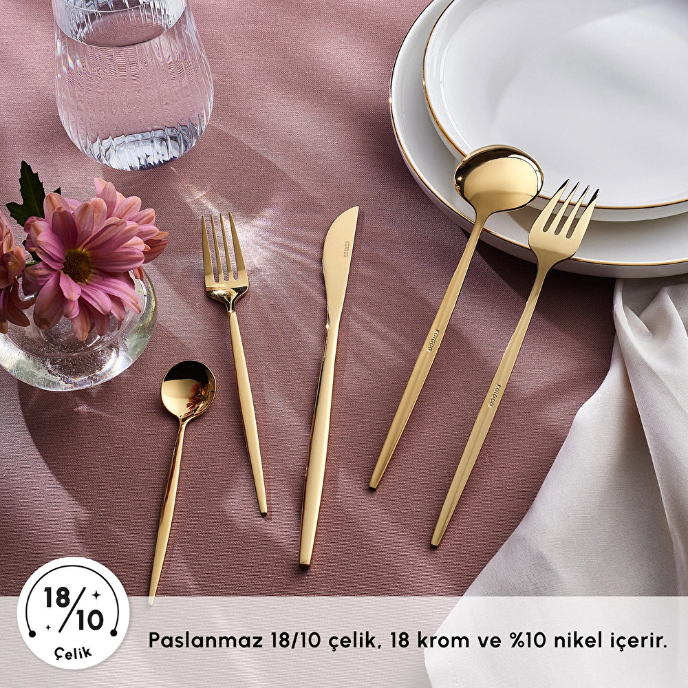 Karaca Orion Gold 6 Kişilik 30 Parça Çatal Kaşık Bıçak Takımı görseli 5