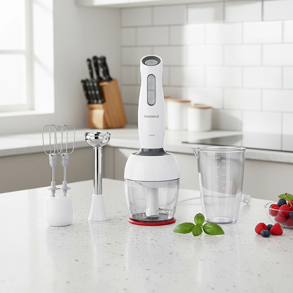 Homend 1904h Bulut Kremi Blender Set 1000W görseli 1
