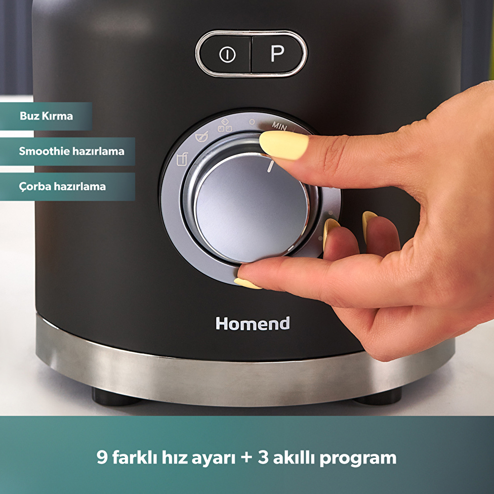 Homend Artfood 4925h Profesyonel Blender Siyah 1200W görseli 3