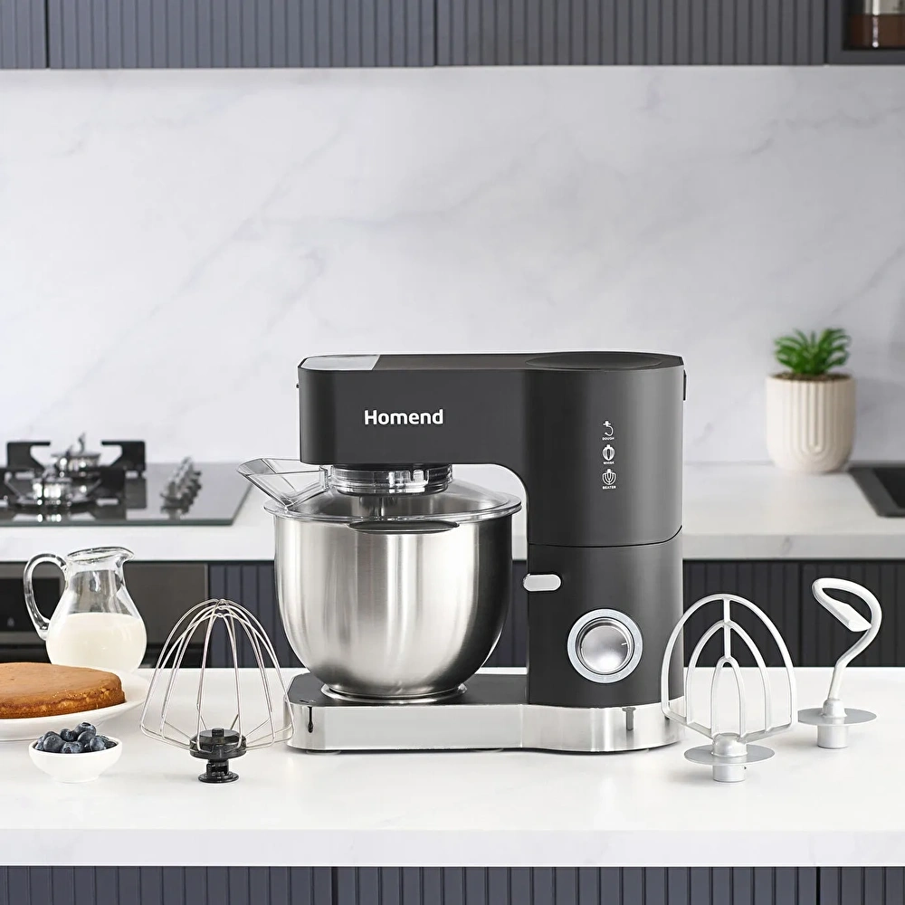 Homend Artfood 3025h Hamur Yoğurma Makinesi Siyah 1200W 5,5L görseli 1