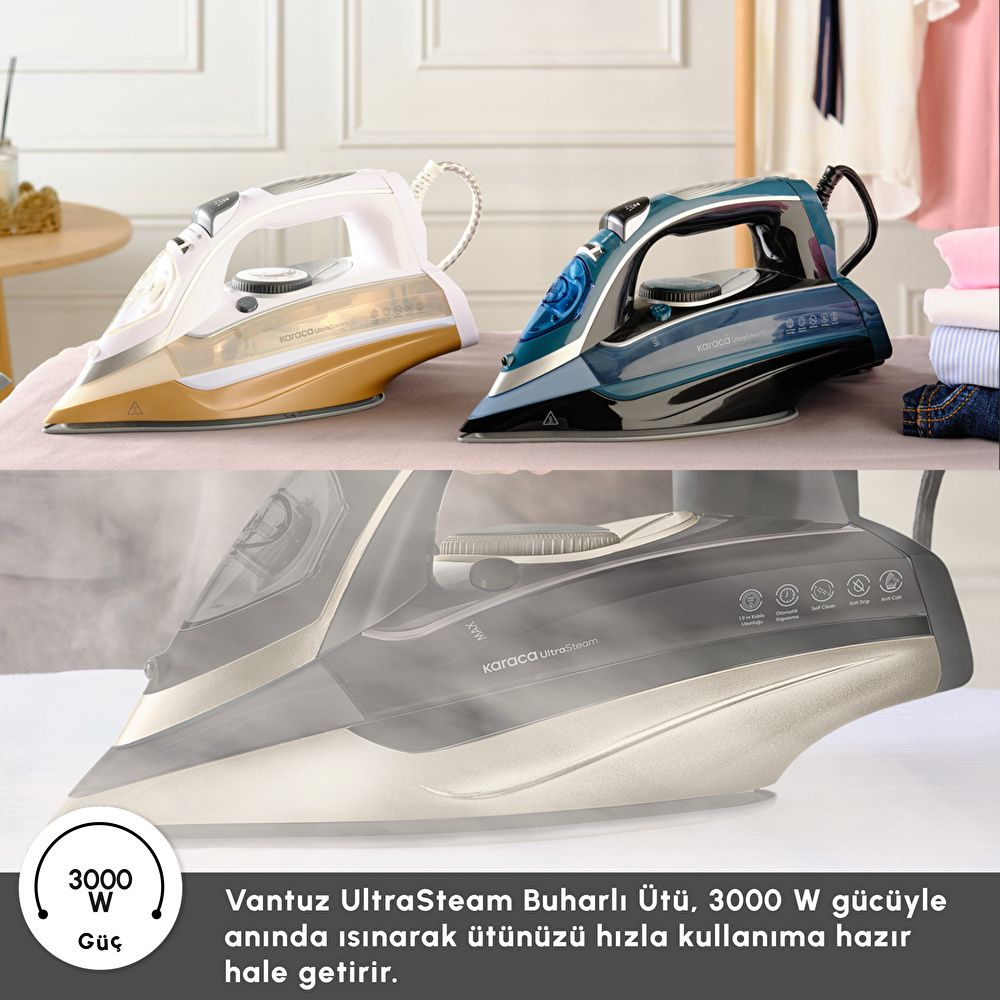 Karaca Vantuz Ultrasteam Buharlı Ütü Black Gold thumbnail 4