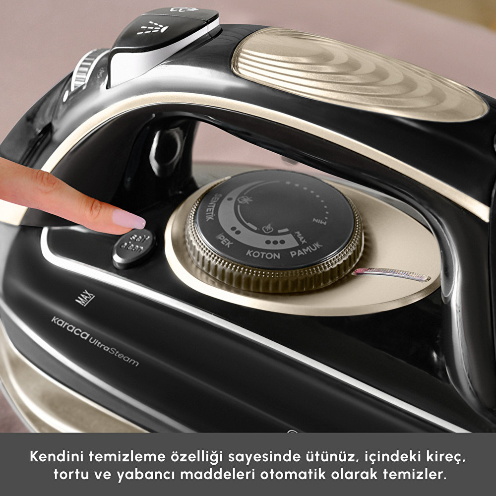 Karaca Vantuz Ultrasteam Buharlı Ütü Black Gold thumbnail 5