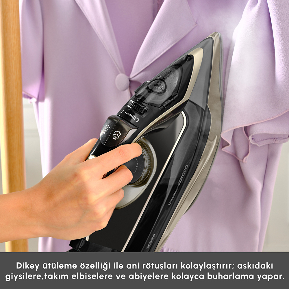 Karaca Vantuz Ultrasteam Buharlı Ütü Black Gold thumbnail 7