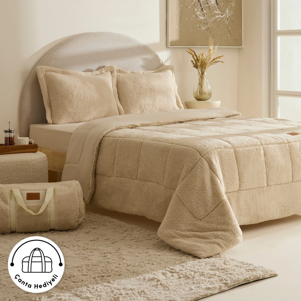 Karaca Home Balmy Cozy Comfort/Uyku Seti Çift Kişilik Bej görseli 1