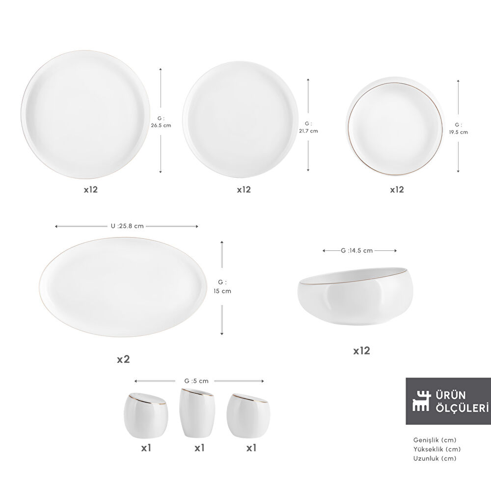 Karaca Stream Bone Astro 53 Parça 12 Kişilik Yemek Takımı Gold thumbnail 2