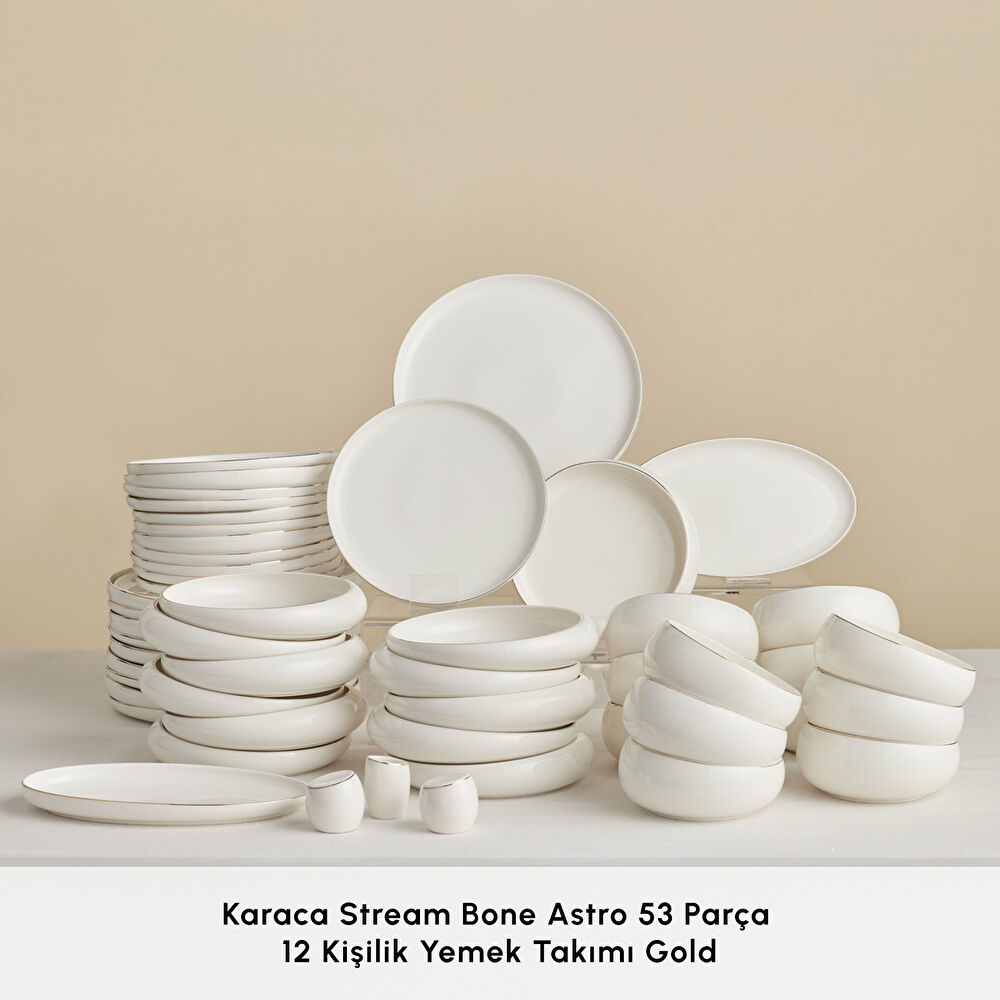 Karaca Stream Bone Astro 53 Parça 12 Kişilik Yemek Takımı Gold thumbnail 3