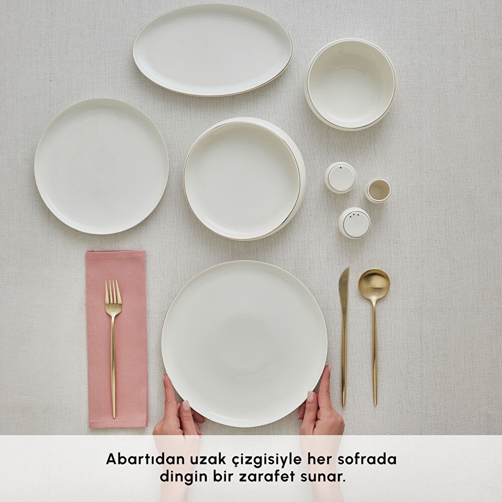 Karaca Stream Bone Astro 53 Parça 12 Kişilik Yemek Takımı Gold thumbnail 4