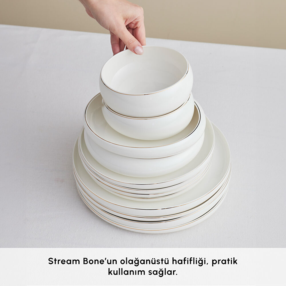 Karaca Stream Bone Astro 53 Parça 12 Kişilik Yemek Takımı Gold thumbnail 6
