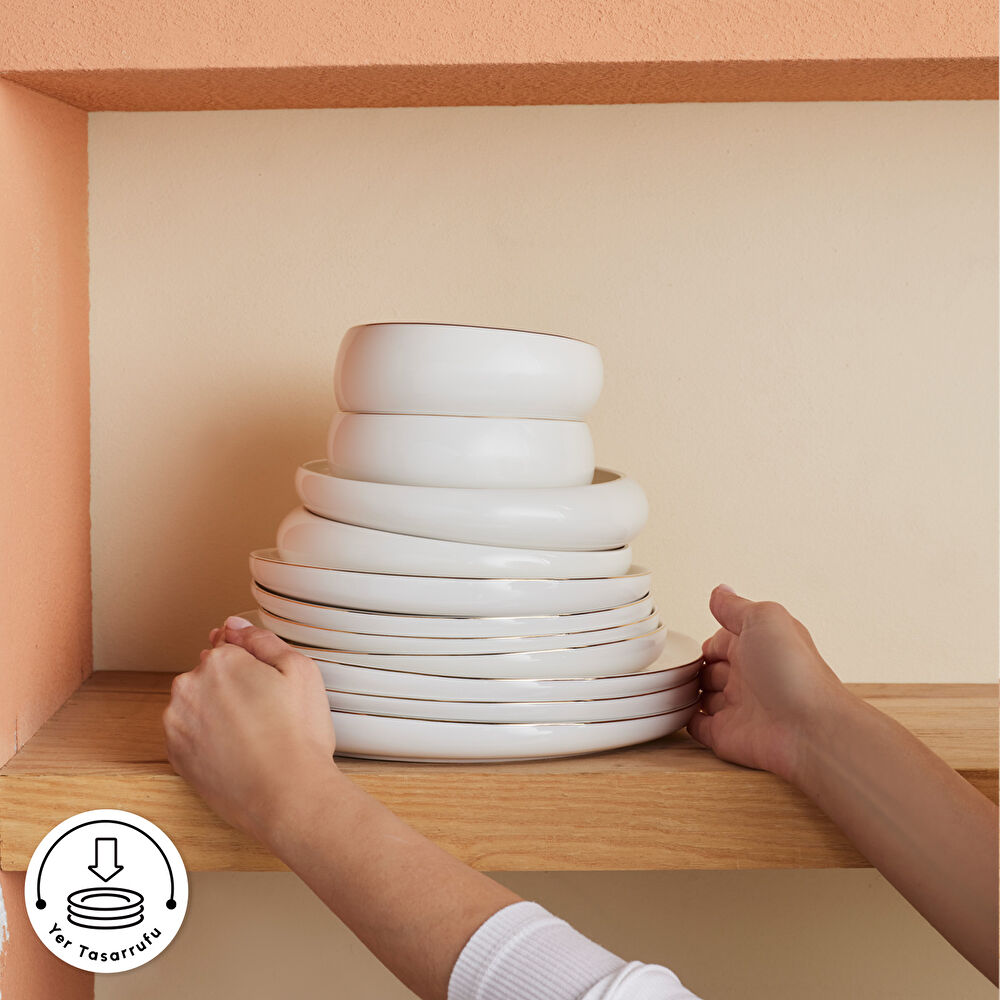 Karaca Stream Bone Astro 53 Parça 12 Kişilik Yemek Takımı Gold thumbnail 8