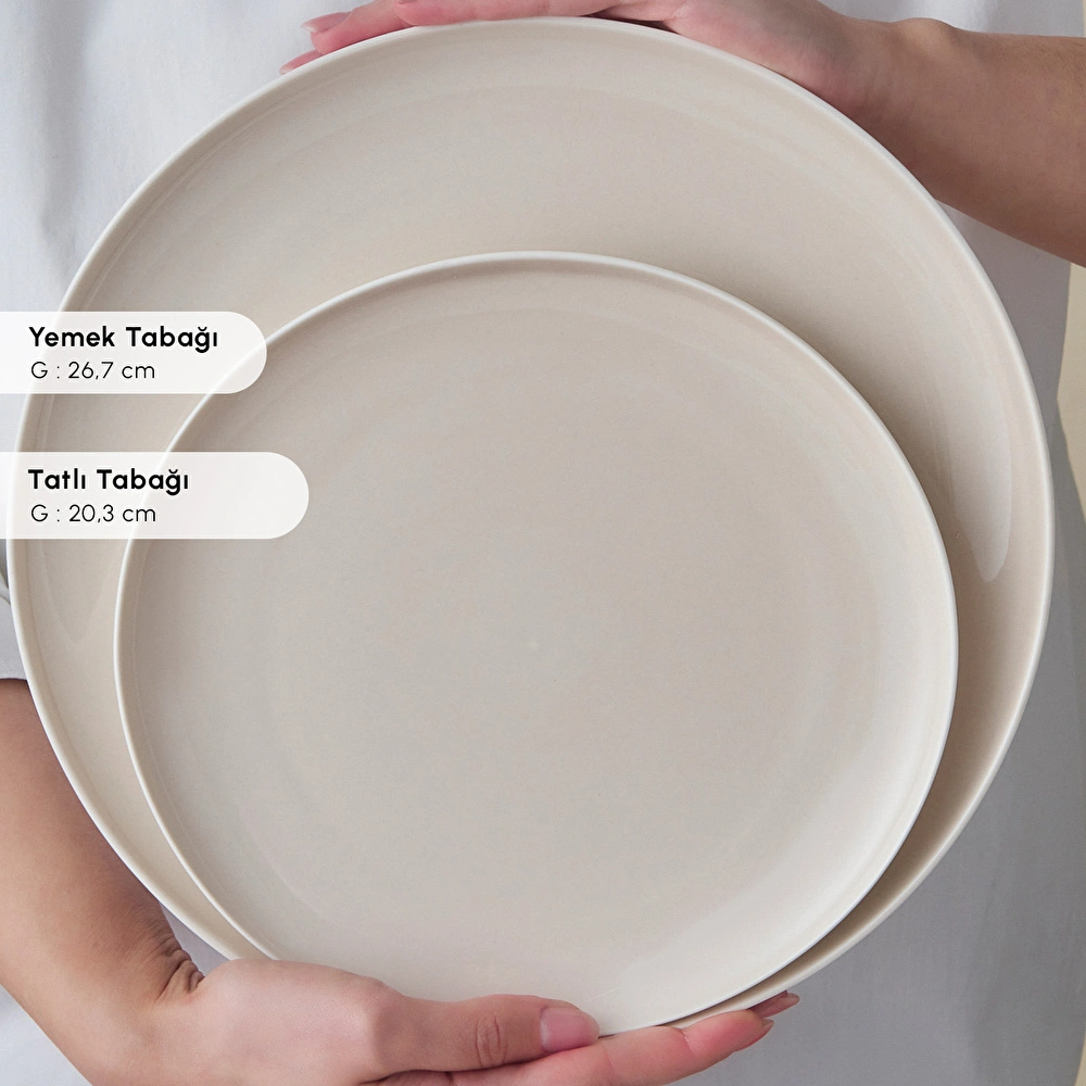 Karaca Earth Collection Clay 55 Parça 12 Kişilik Yemek Takımı Bej görseli 5