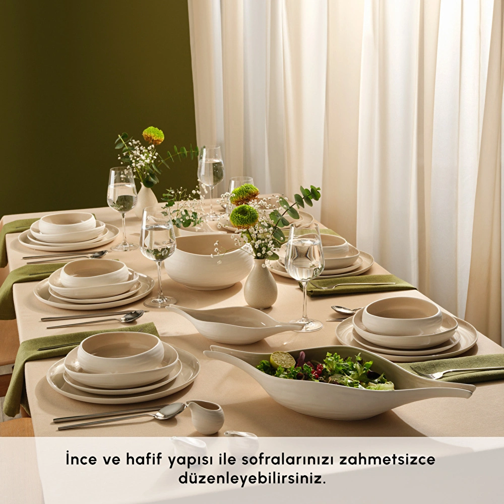 Karaca Earth Collection Clay 55 Parça 12 Kişilik Yemek Takımı Bej görseli 7