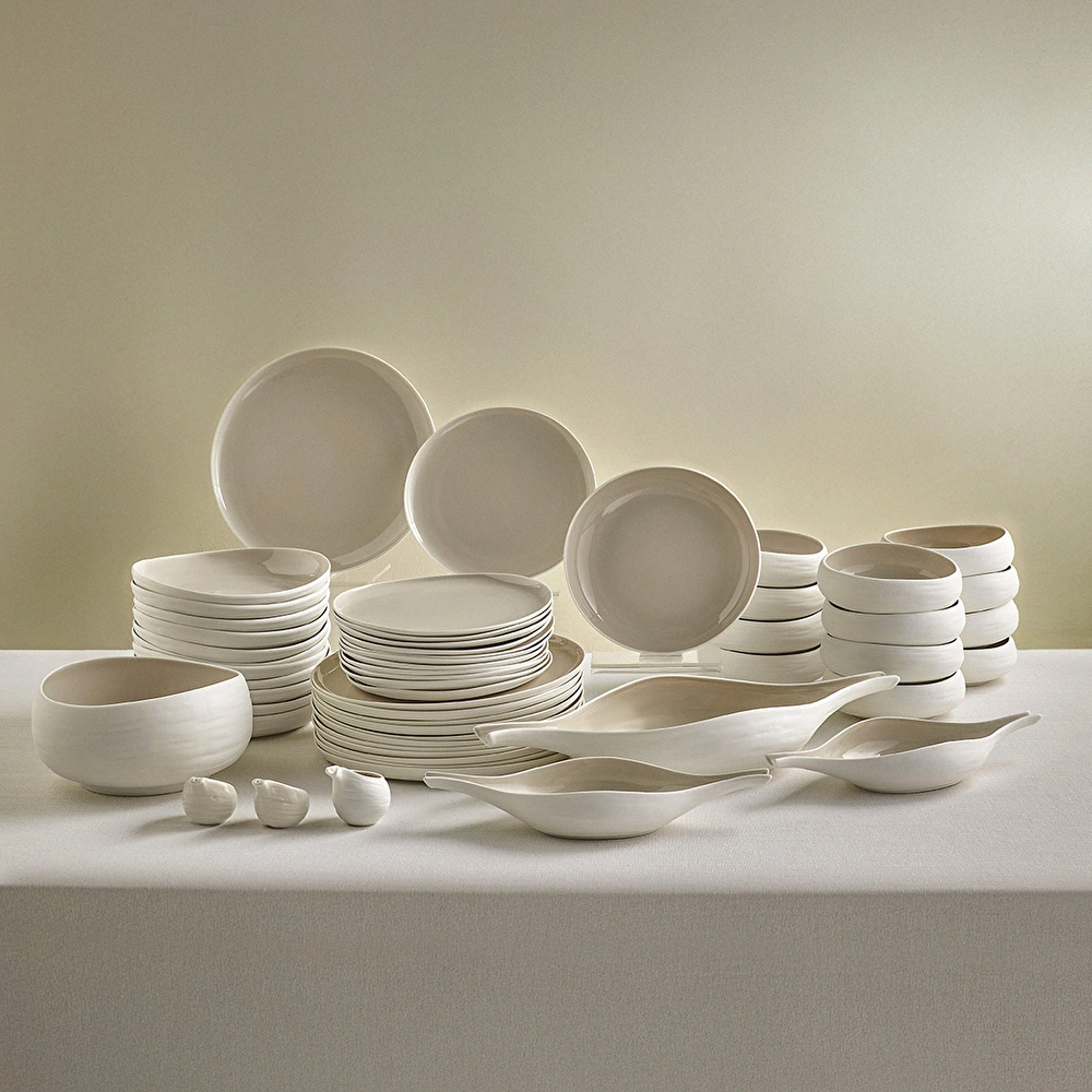 Karaca Earth Collection Clay 55 Parça 12 Kişilik Yemek Takımı Bej görseli 1
