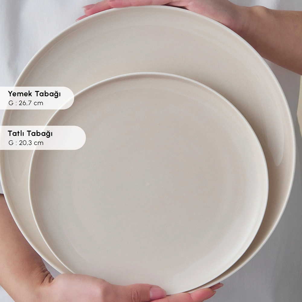 Karaca Earth Collection Clay Shiny Beige 55 Parça 12 Kişilik Yemek Takımı görseli 6