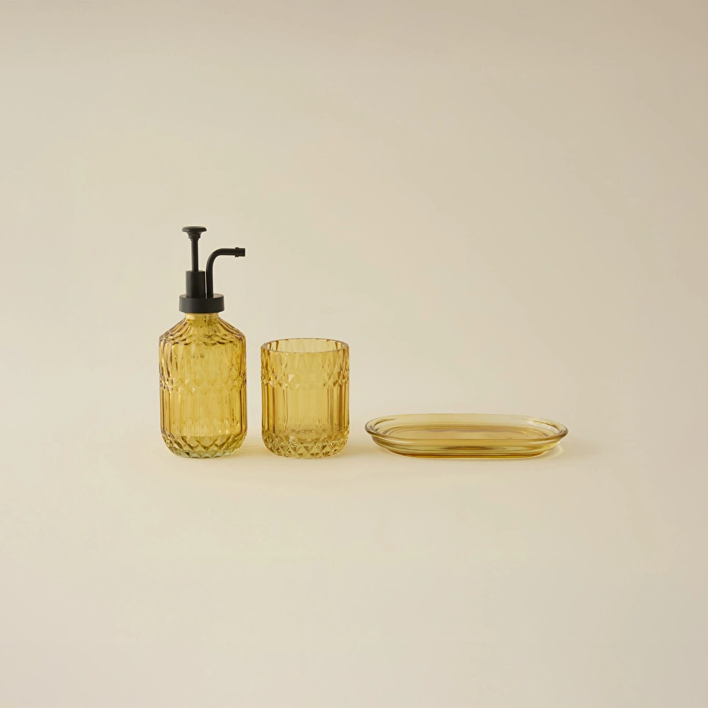 Karaca Home Bellino 3 Parça Banyo Aksesuar Seti Amber görseli 1