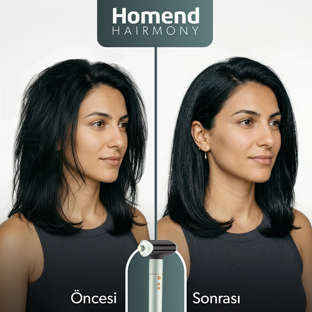 Homend Hairmony 4606H Saç Şekillendirme ve Kurutma Seti Su Yeşili görseli 11