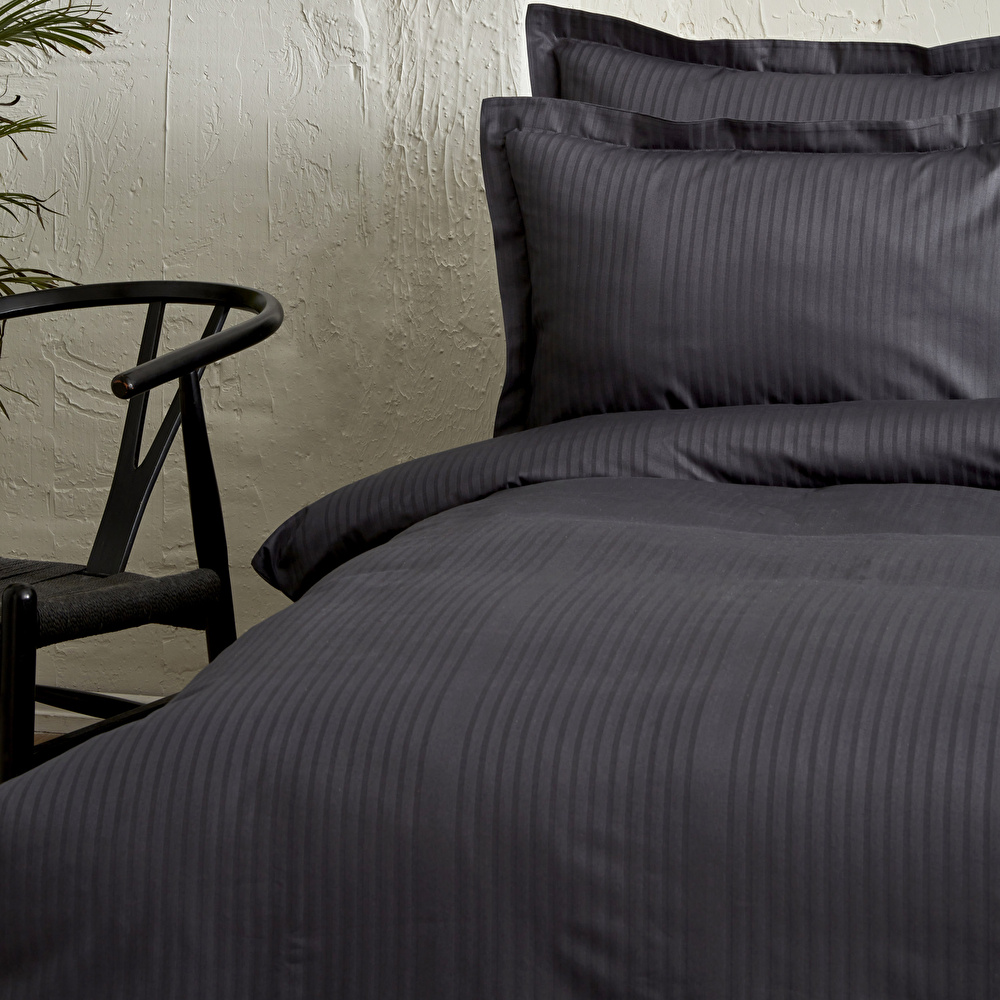 Karaca Home Uniq %100 Pamuk Saten King Size Nevresim Takımı Antrasit görseli 4
