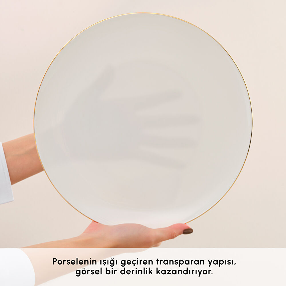 Karaca Fine Pearl Extra Chanak 55 Parça 12 Kişilik Yemek Takımı Gold thumbnail 6