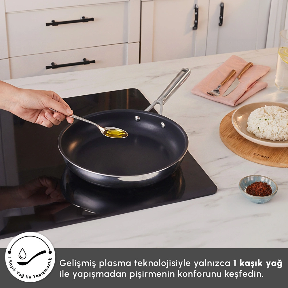 Karaca Plasma Steel 316+ 3Ply Tava 26 cm görseli 3