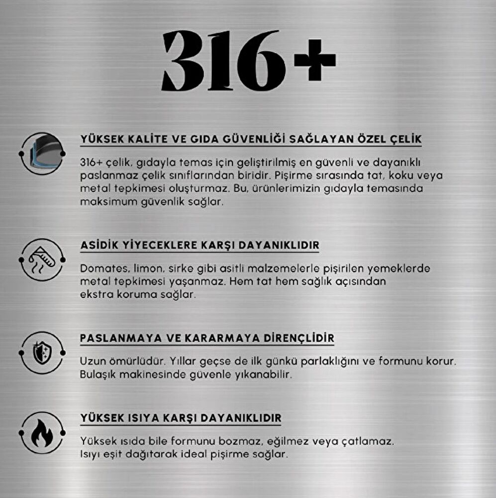 Karaca Plasma Steel 316+ 3Ply Tava 28 cm thumbnail 12