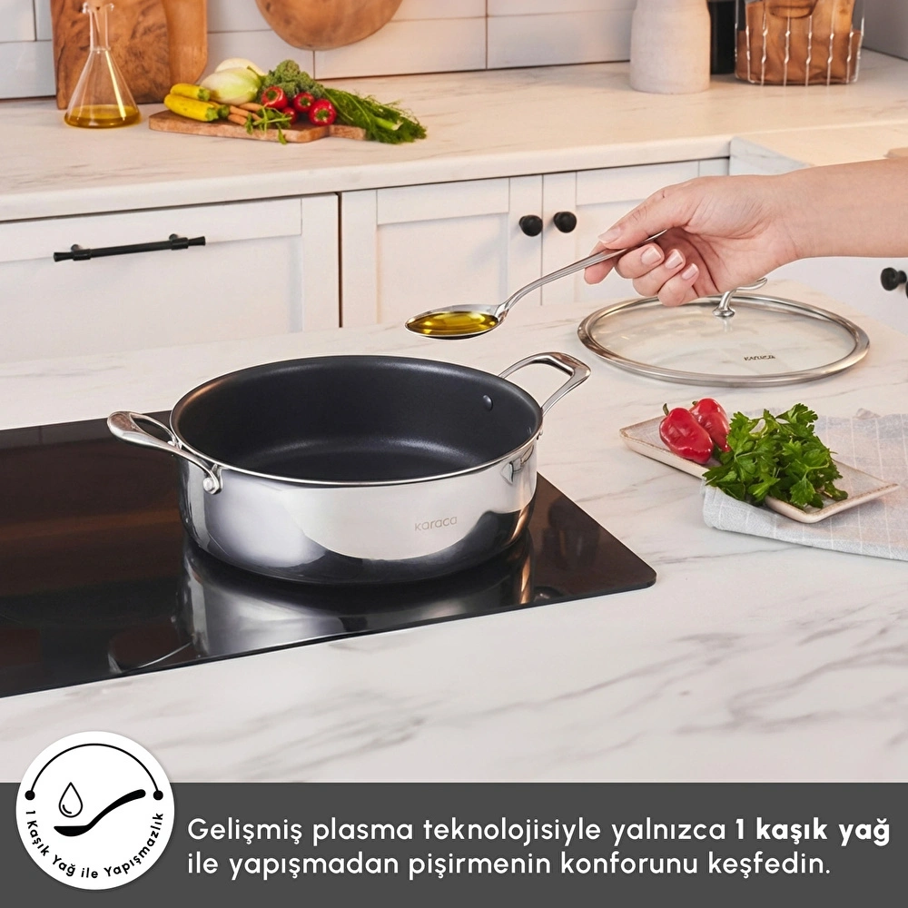 Karaca Plasma Steel 316+ 3Ply Karnıyarık Tencere 26 cm görseli 3