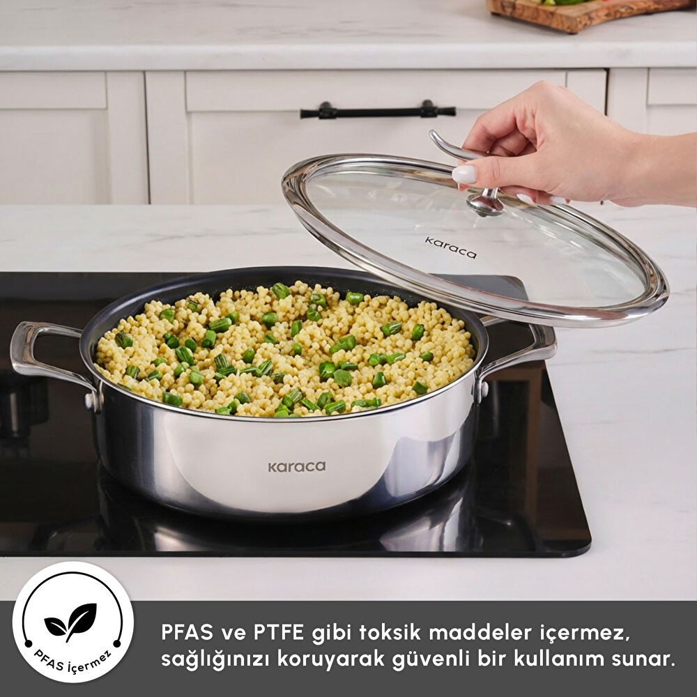 Karaca Plasma Steel 316+ 3Ply Karnıyarık Tencere 30 cm thumbnail 7