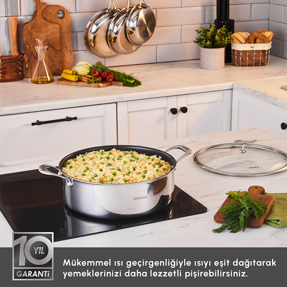 Karaca Plasma Steel 316+ 3Ply Karnıyarık Tencere 30 cm thumbnail 6