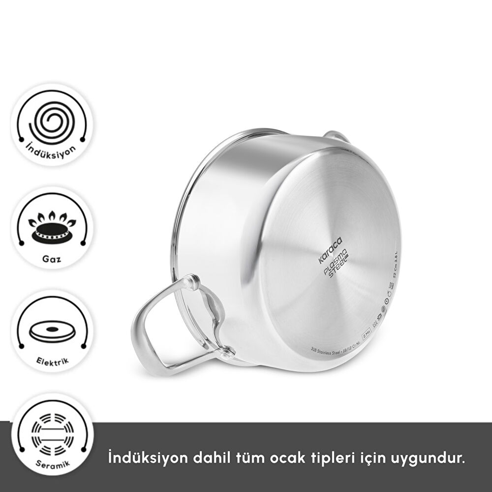 Karaca Plasma Steel 316+ 3Ply Karnıyarık Tencere 30 cm thumbnail 8