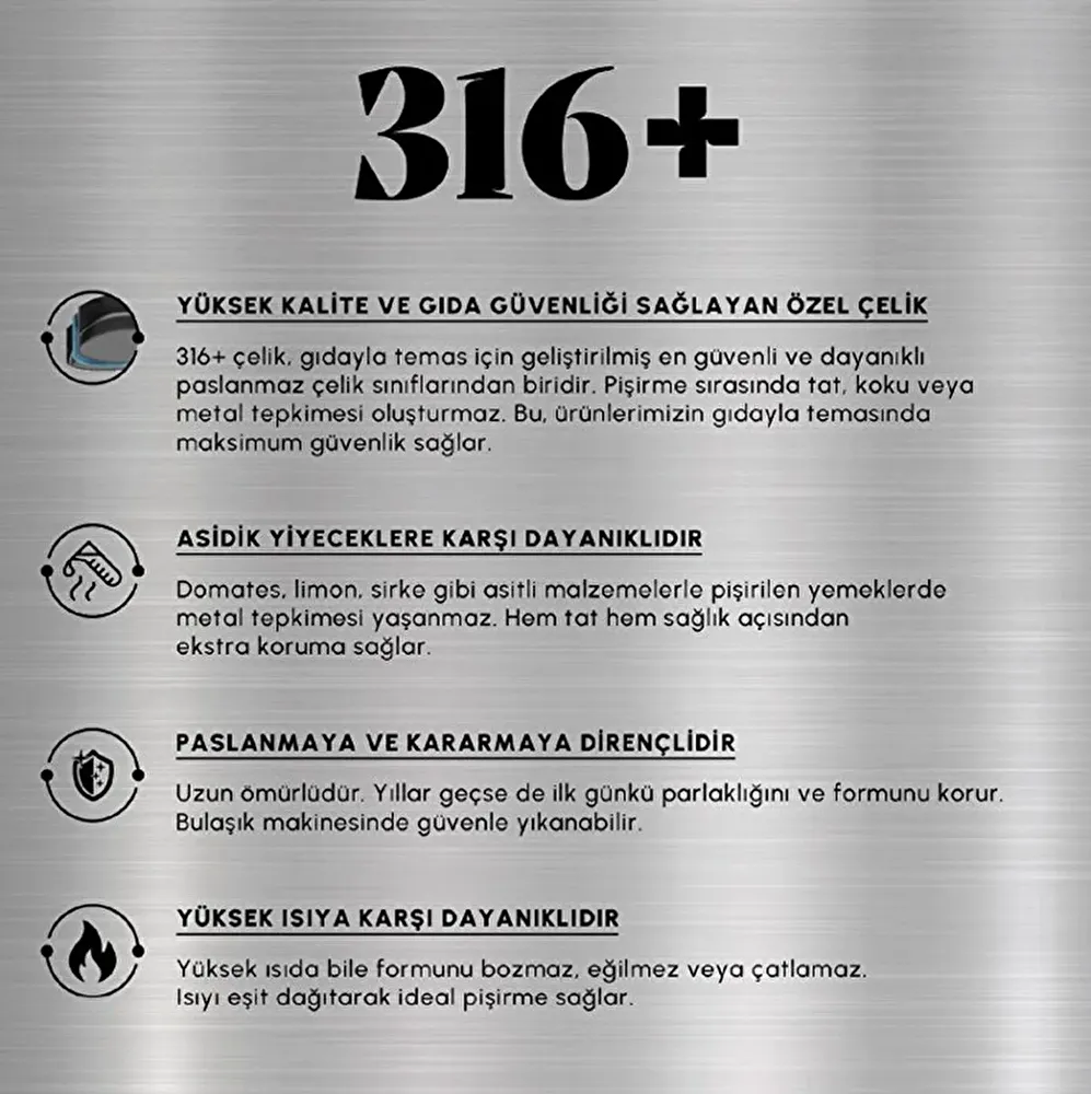 Karaca Plasma Steel 316+ 3Ply Tencere 22 cm thumbnail 11