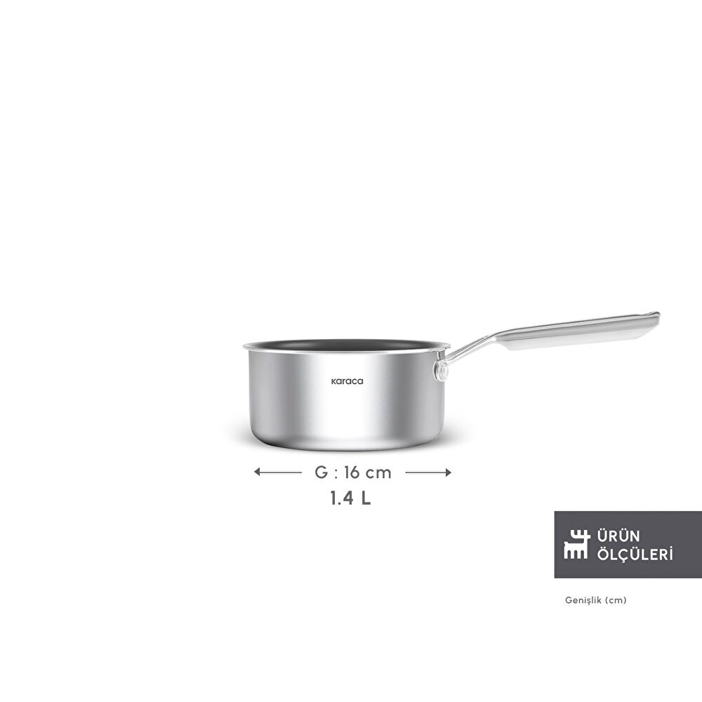 Karaca Plasma Steel 316+ 3Ply Sosluk 16 cm thumbnail 2