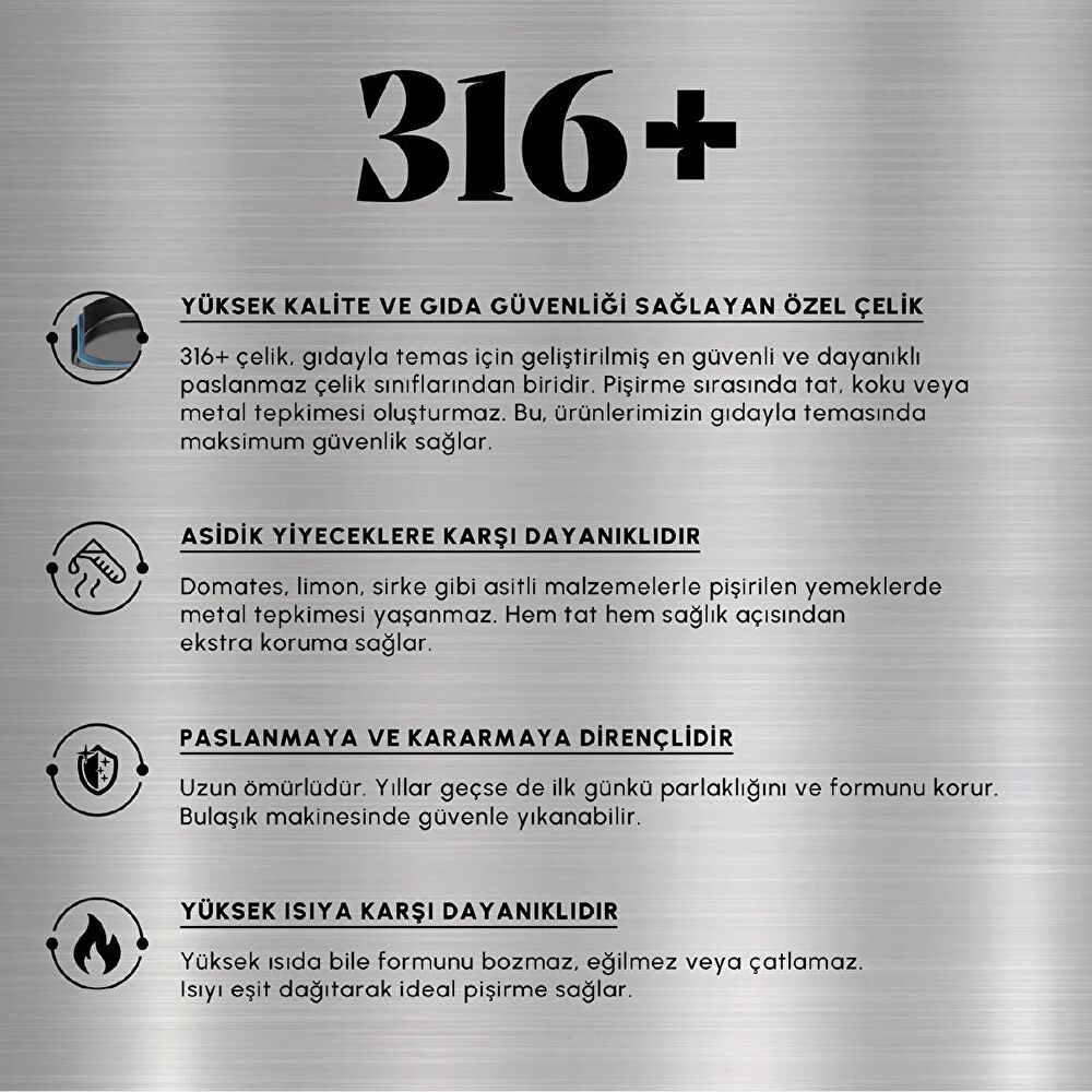 Karaca Plasma Steel 316+ 3Ply Sosluk 16 cm thumbnail 11