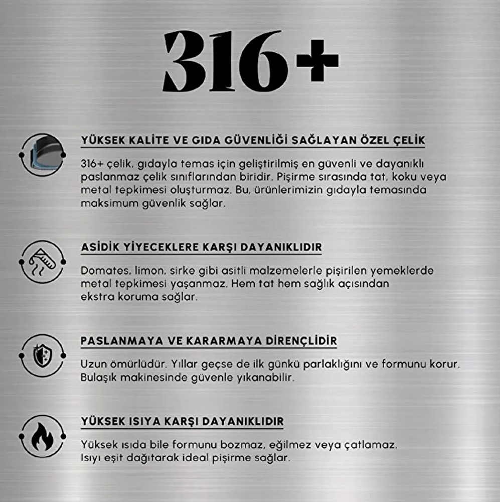Karaca Plasma Steel 316+ 3Ply Sahan 20 cm görseli 11