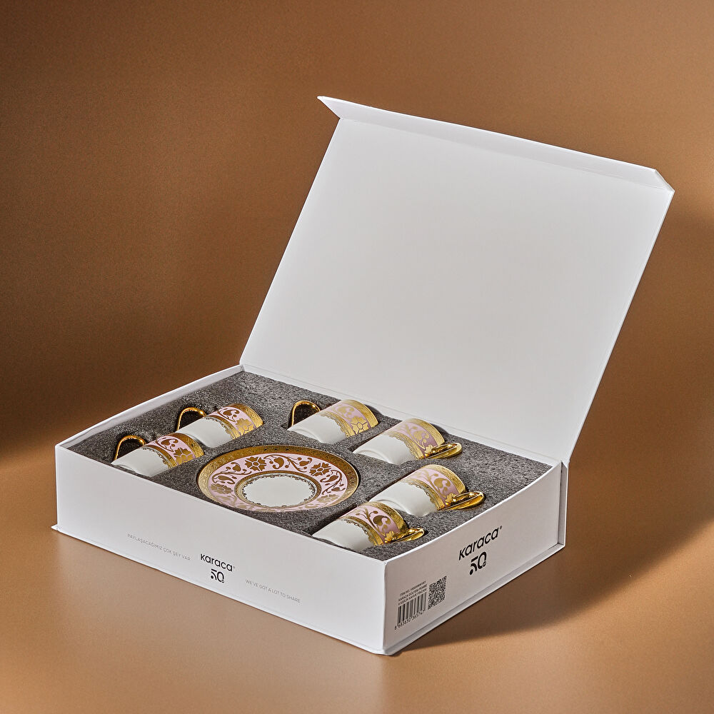 Karaca Gülfem 6 Kişilik Kahve Fincan Takımı Pembe 90 ml thumbnail 12